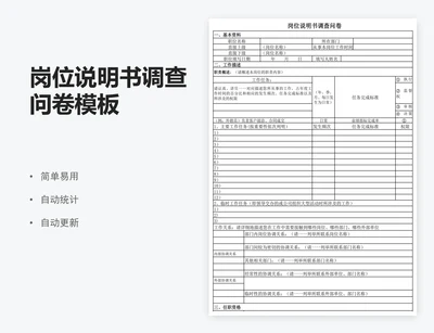 岗位说明书调查问卷模板