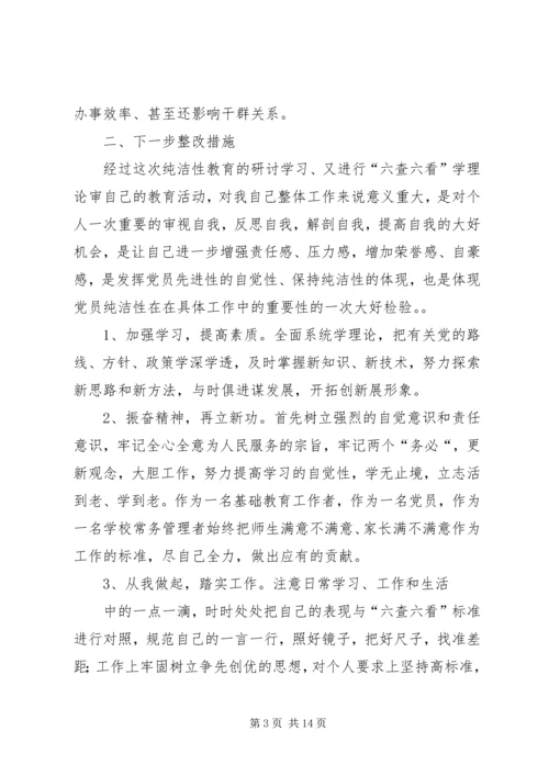 党的纯洁性学习个人整改措施1副乡长.docx