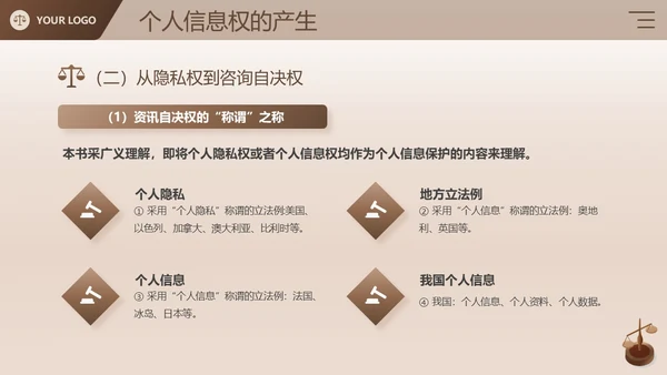 棕色简约商务风企业法律宣传培训个人信息保护法课件PPT模板
