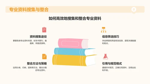 橙色插画风大学生专业课汇报PPT模板