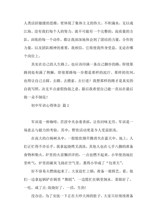 初中军训心得体会锦集八篇.docx