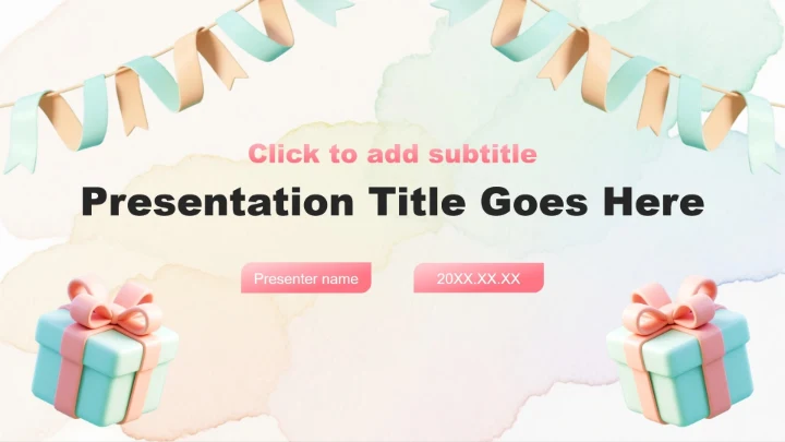 粉色小清新风企业生日会活动策划方案PPT主题模板