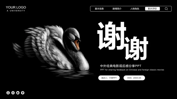 黑天鹅经典电影观后感分享PPT