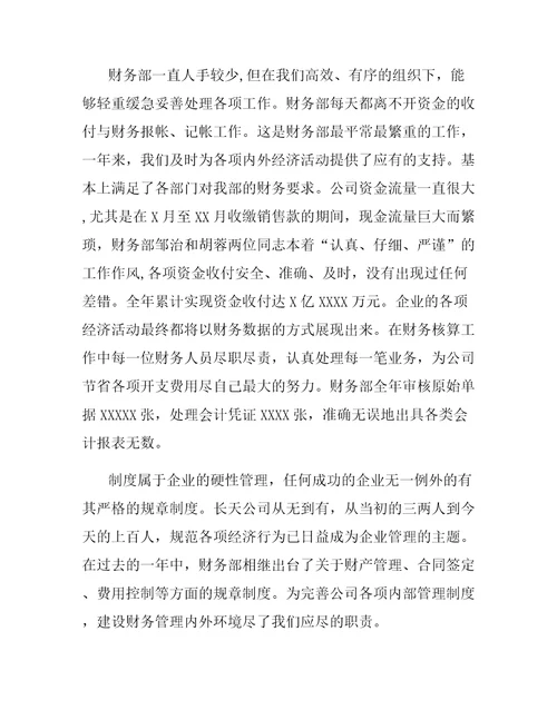 财务领导工作总结