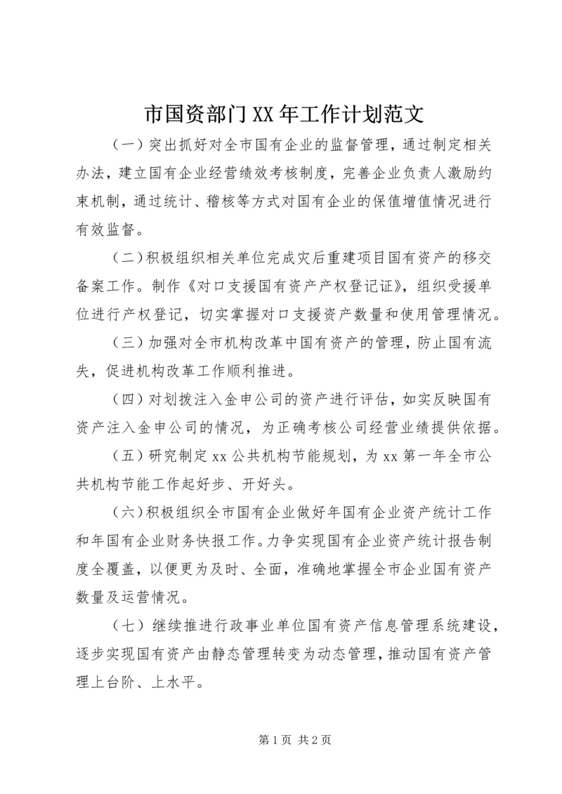 市国资部门XX年工作计划范文.docx
