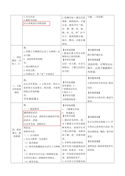 【大单元】识字2《树之歌》第2课时 教学设计