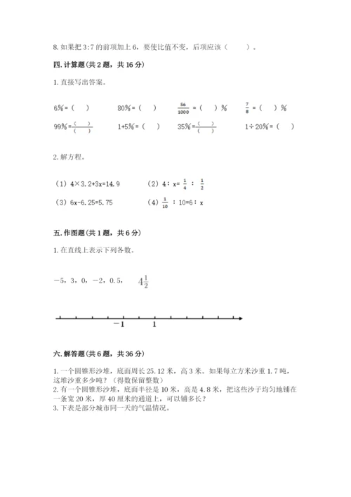 六年级下册数学期末测试卷附完整答案【名师系列】.docx