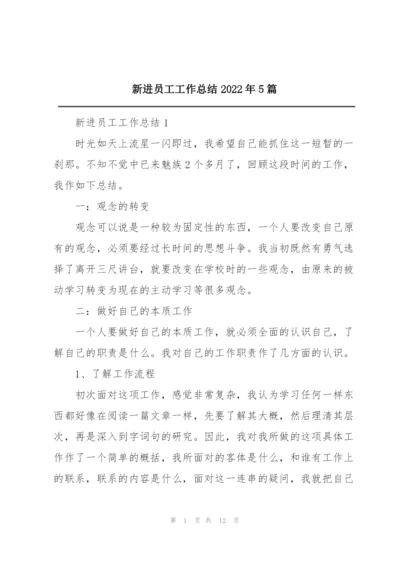 新进员工工作总结2022年5篇.docx