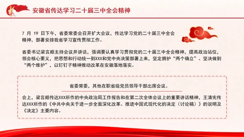 安徽省传达学习党的二十届三中全会精神专题党课PPT