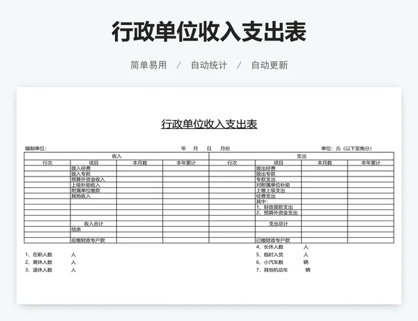 行政单位收入支出表