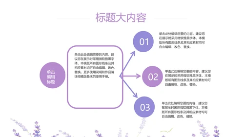 熏衣草三八妇女节班会动态ppt模板D