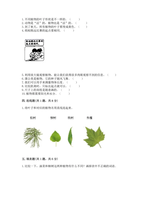 教科版科学一年级上册期末测试卷附答案（夺分金卷）.docx