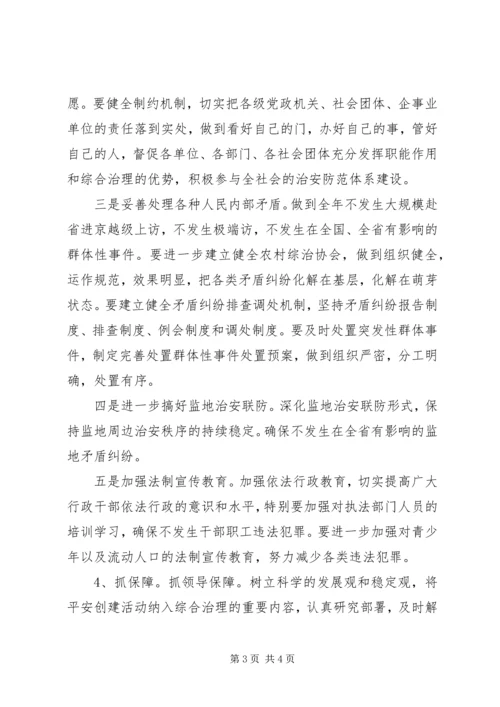 县委副书记在参加全市平安工作会议上的表态发言.docx