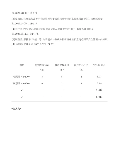 分析西药房高危药品管理与用药安全的效果.docx