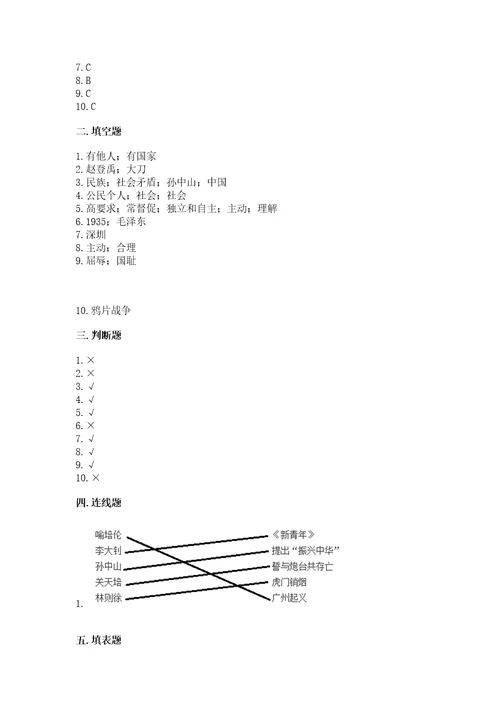 2023部编版五年级下册道德与法治期末测试卷含完整答案全优