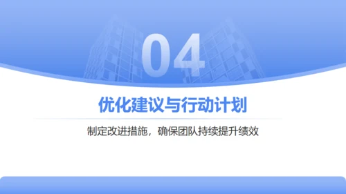 公司团队季度绩效回顾与优化建议通用PPT蓝色模板