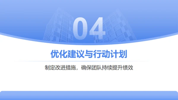 公司团队季度绩效回顾与优化建议通用PPT蓝色模板