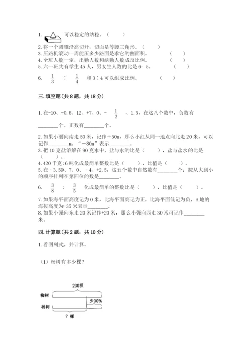 北道区六年级下册数学期末测试卷及参考答案.docx