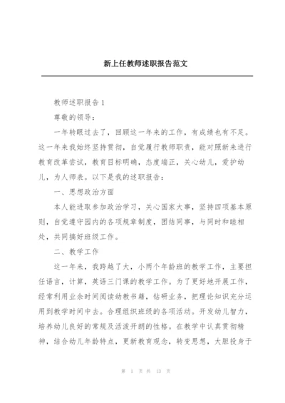 新上任教师述职报告范文.docx