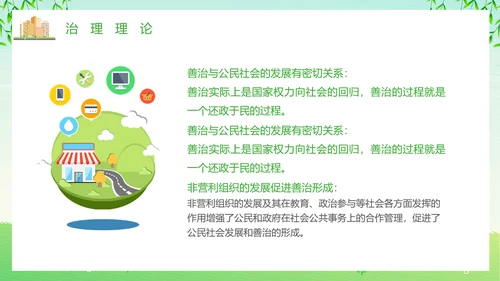 绿色清新卡通风社区治理动态PPT模板