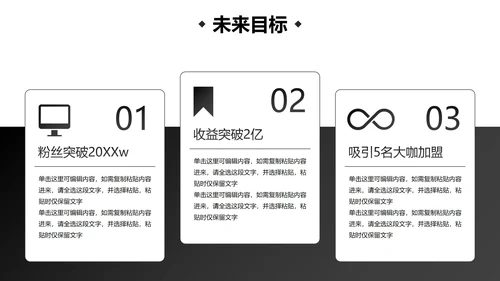 极简几何形状白底黑白述职汇报总结PPT模板