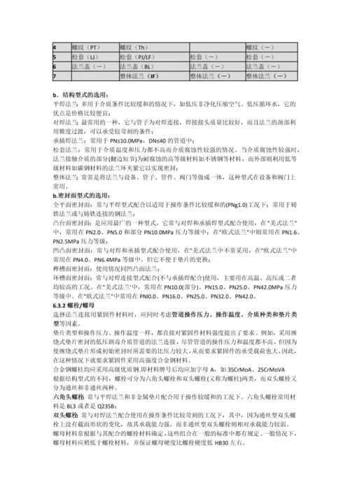 压力管道材料-管道器材选用.docx