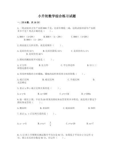 小升初数学综合练习试题含答案（培优b卷）.docx