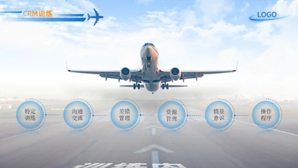 机场飞机机组资源管理航空工作汇报通用PPT模板