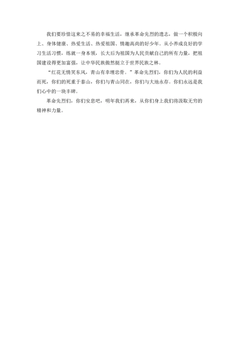 烈士陵园扫墓演讲稿10篇.docx