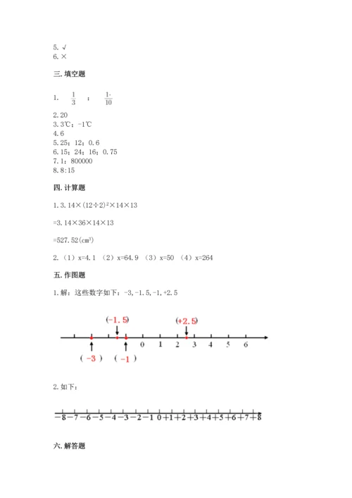 六年级下册数学 期末测试卷附参考答案（名师推荐）.docx