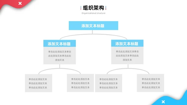 公司介绍简约风叠压流体形状红色蓝色企业宣传模板PPT