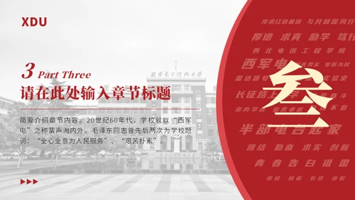 西安电子科技大学论文答辩通用ppt模板