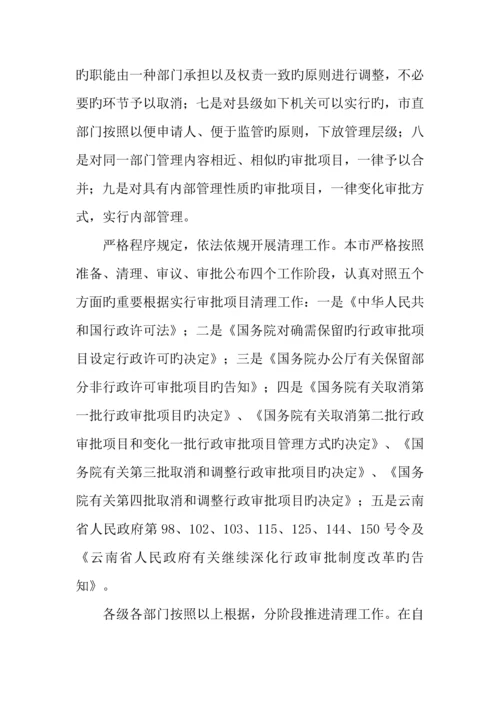 市行政审批项目清理工作汇报.docx