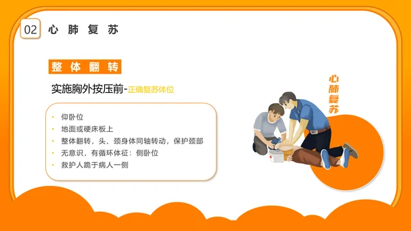 心肺复苏急救知识培训PPT模板