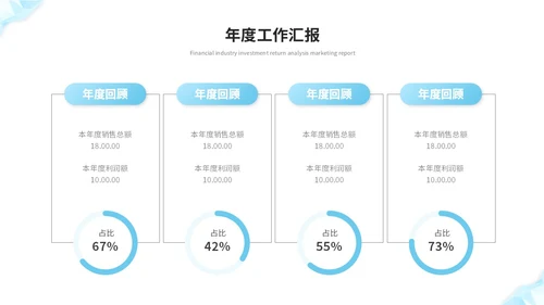 蓝色简约几何抽象年中工作总结工作汇报述职报告ppt模板