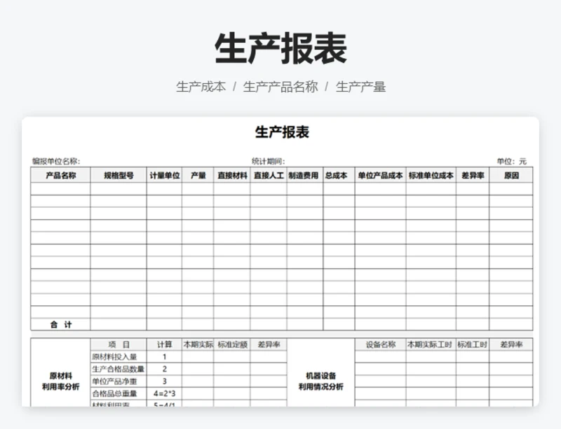 生产报表