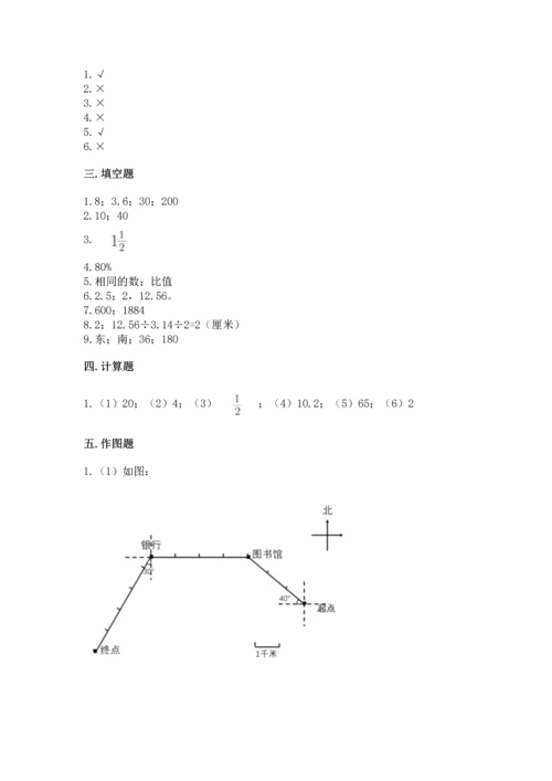 人教版六年级上册数学期末测试卷含答案【完整版】.docx