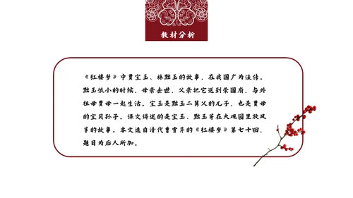四大名著红楼梦红楼春趣赏析通用PPT模板