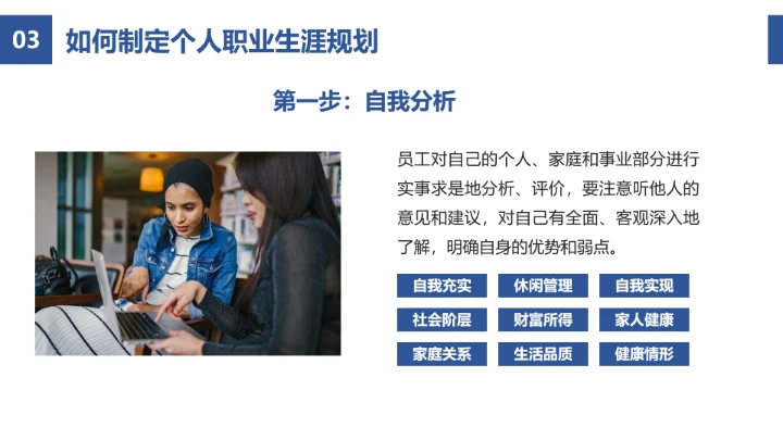 蓝色简约风企业员工职业生涯规划公司培训PPT模板