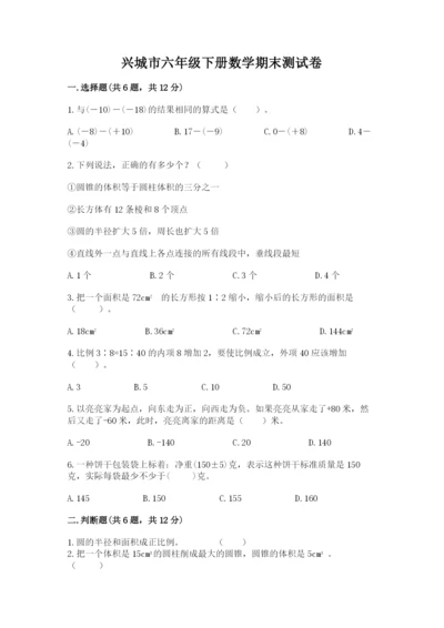 兴城市六年级下册数学期末测试卷精选.docx