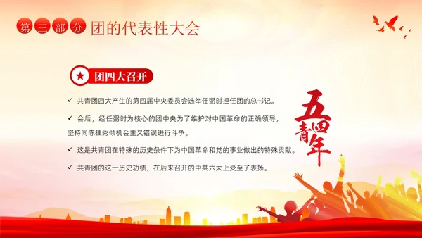 共青团建团101周年团史团课PPT课件五四青年节
