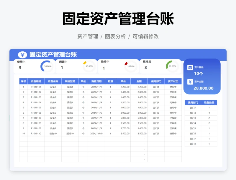 固定资产管理台账