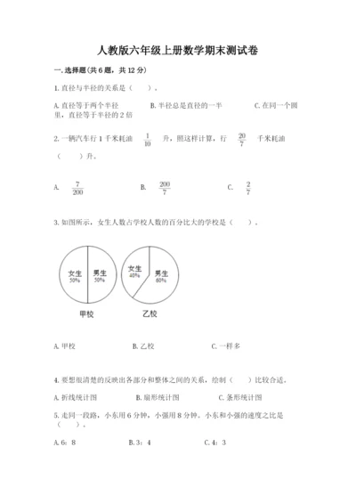 人教版六年级上册数学期末测试卷（精选题）word版.docx