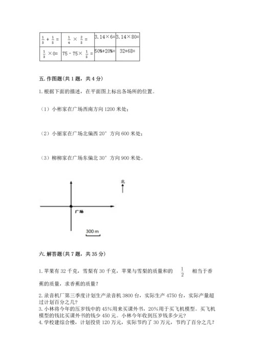 人教版六年级上册数学期末测试卷附答案【综合题】.docx