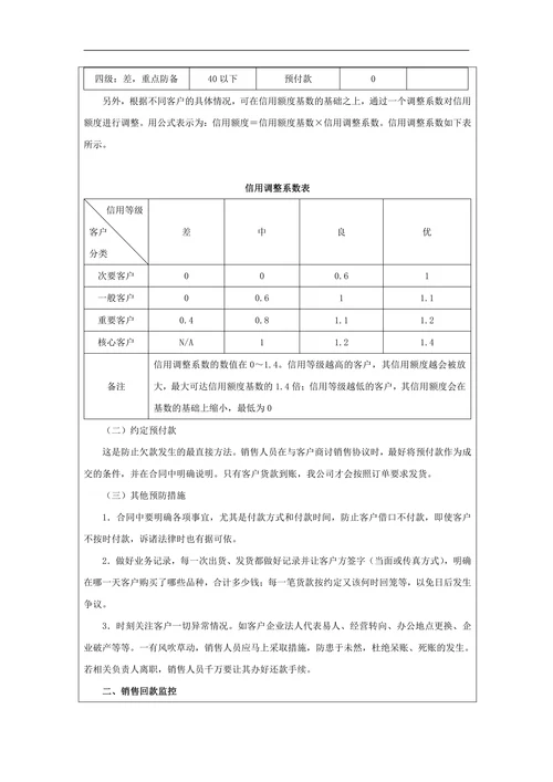 销售回款管理方案