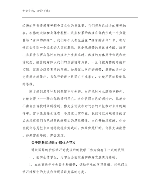 2023年关于新教师培训心得体会范文优选例文7篇.docx