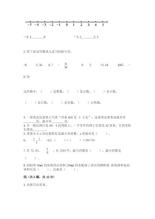 小升初数学考前检测试题附答案（研优卷）.docx