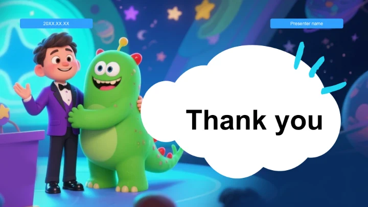 绿色卡通动漫创意风PPT主题