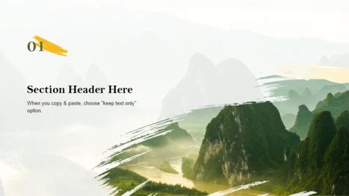 绿色创意山水绘画旅游行业工作汇报PPT模板