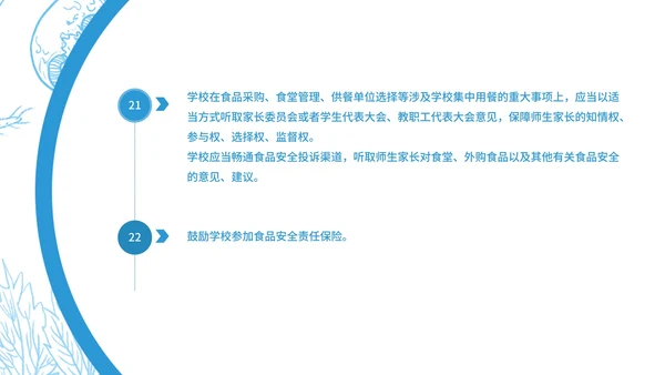 蓝色简约风食品安全管理PPT模板
